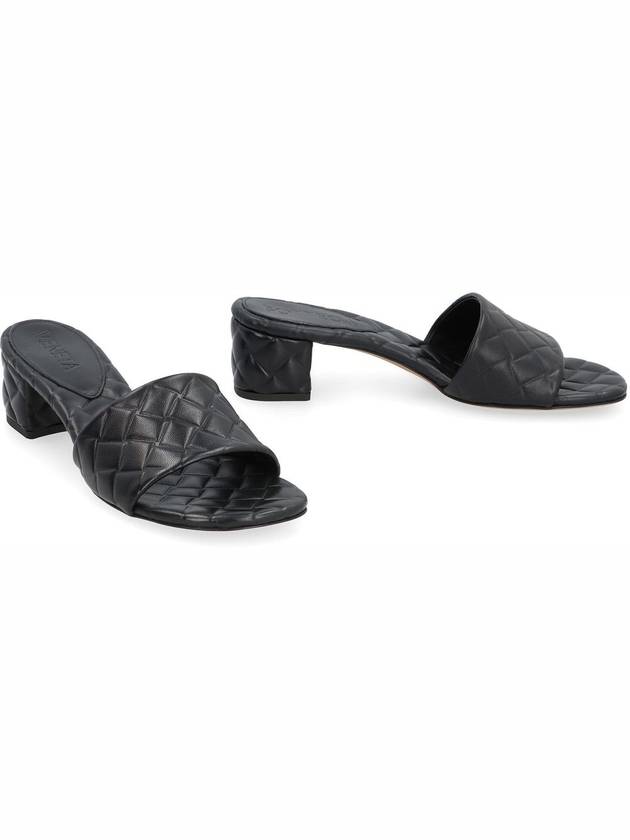 Bottega Veneta Amy Intrecciato Motif Leather Mule Heel Black