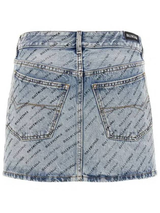 Balenciaga short skirt 744972 TQW66 4141 ICED BLUE