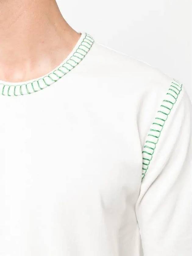 Bottega Veneta Overlock Parakeet Stitch Cotton Short Sleeve T-Shirt White