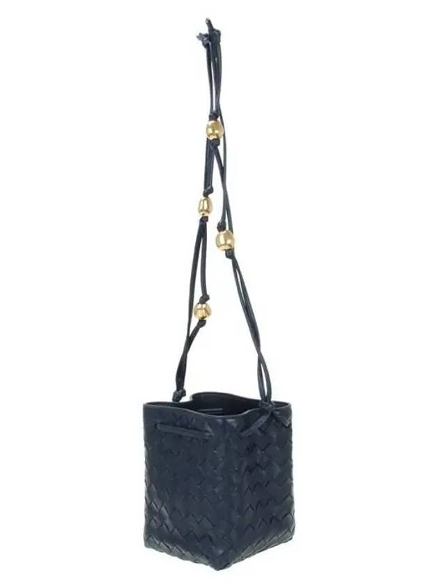 Bottega Veneta Intrecciato Small Bucket Bag Navy