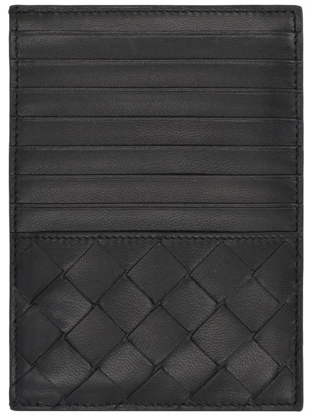 Bottega Veneta Intrecciato Coin Pocket Leather Card Wallet Black