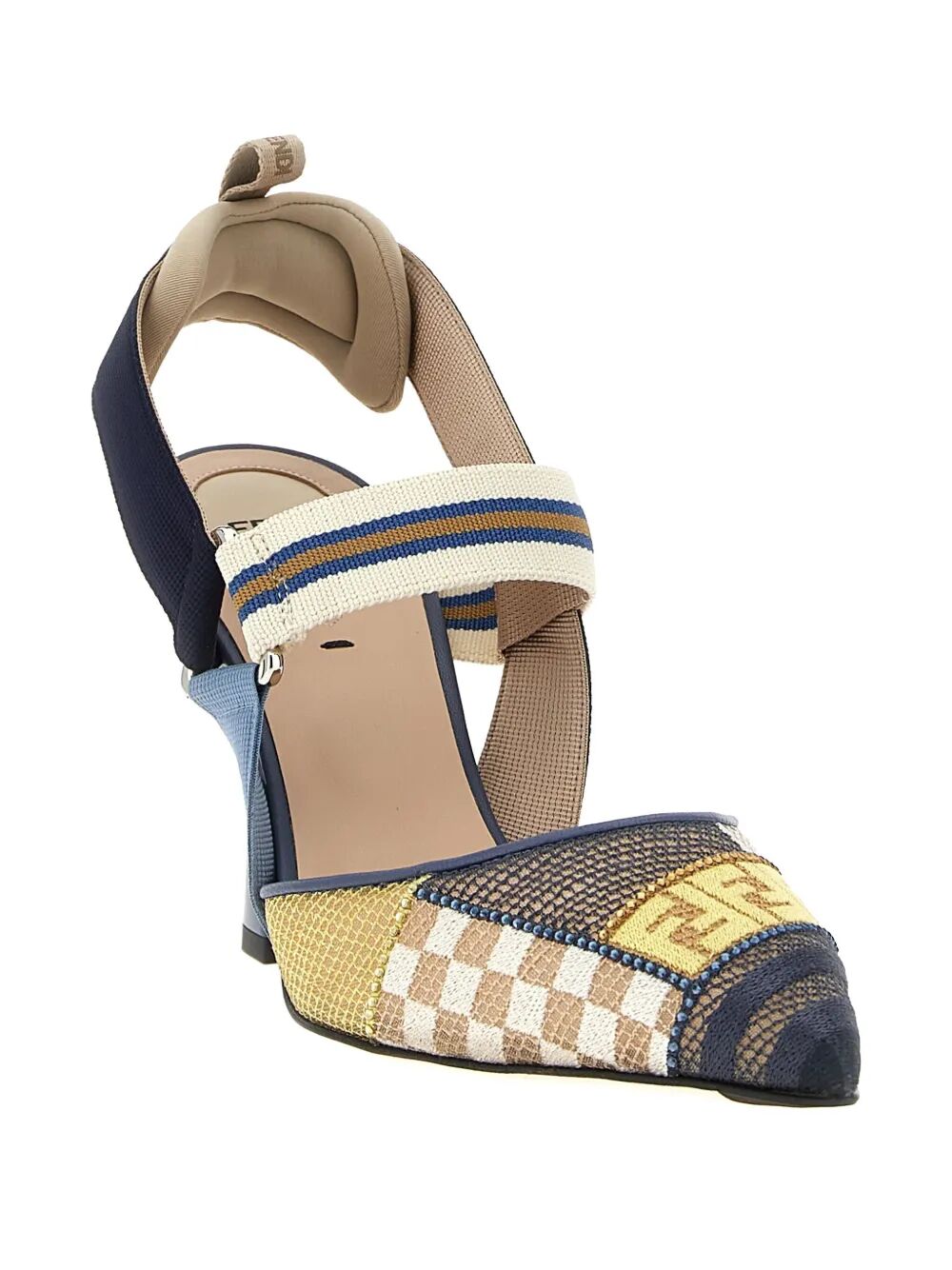 FENDI Multi-Colour Mesh Medium-Heeled Slingbacks