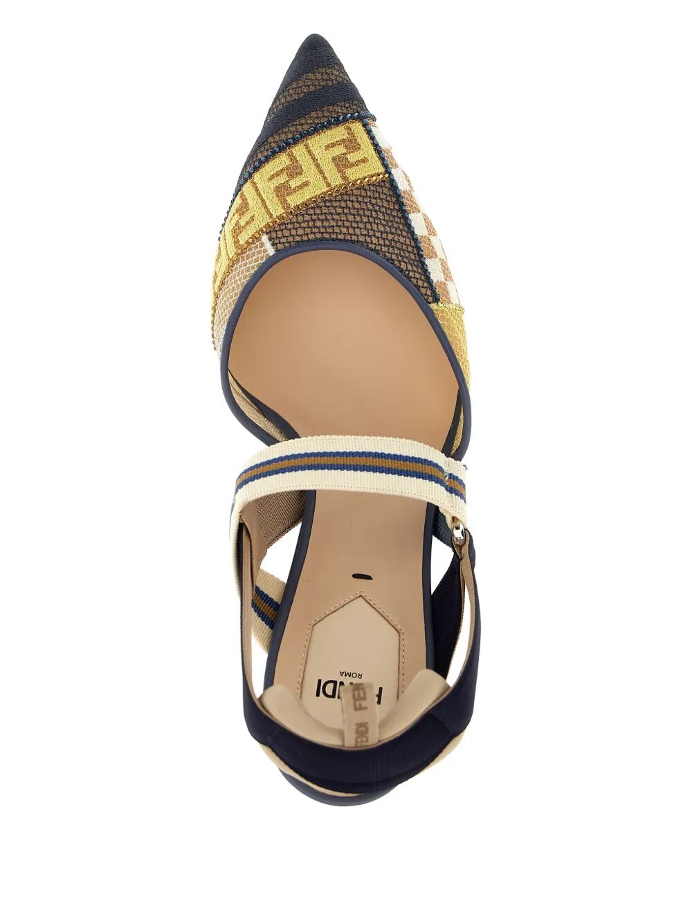 FENDI Multi-Colour Mesh Medium-Heeled Slingbacks