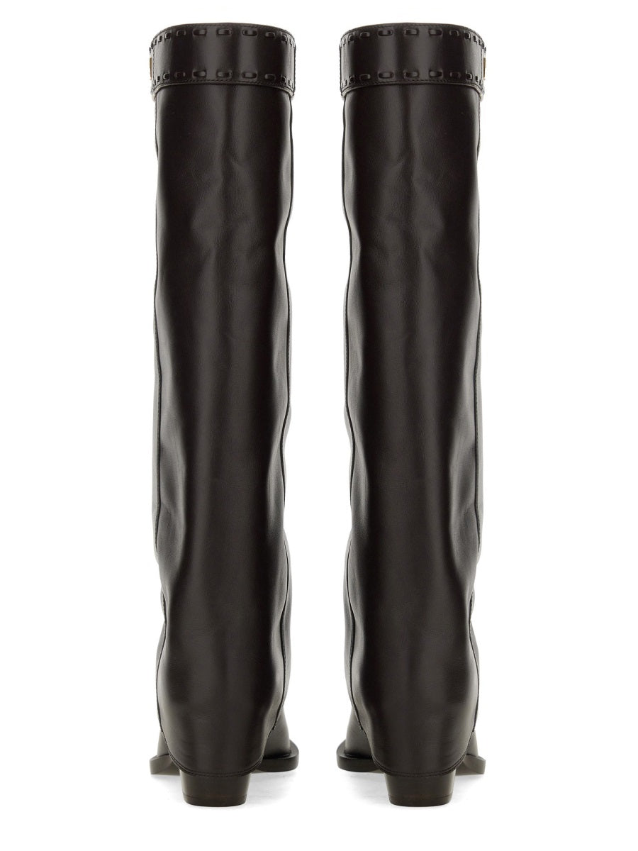 FENDI Elegant Leather Knee-High Boot for Women