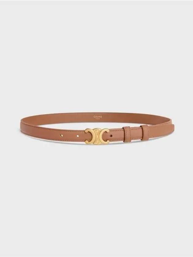CELINE WoMen's Small Triomphe Smooth Calfskin Belt Brown