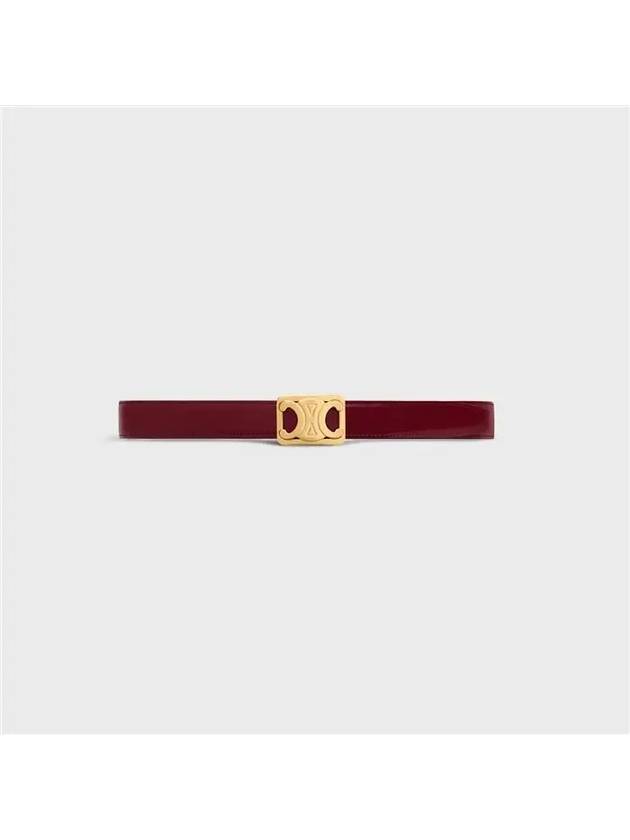 CELINE Frame Triomphe Reversible Medium Leather Belt Black White