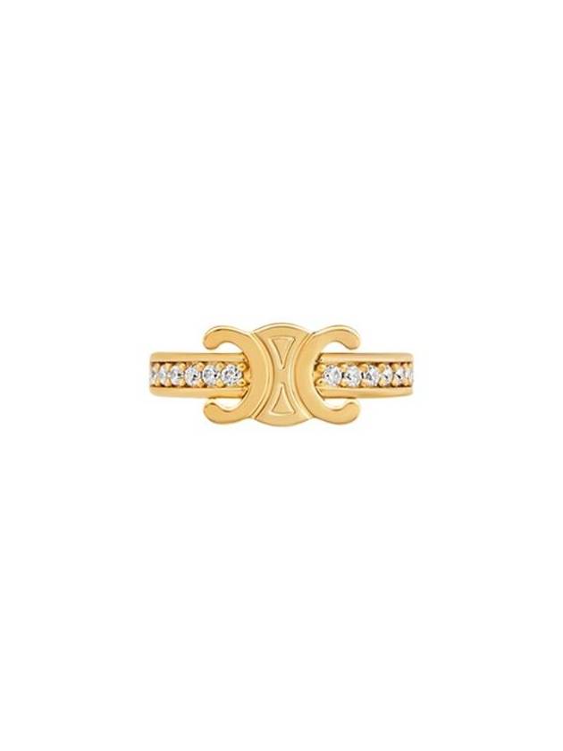 CELINE Triomphe Sparkle Strass Ear Cuff Earrings Gold