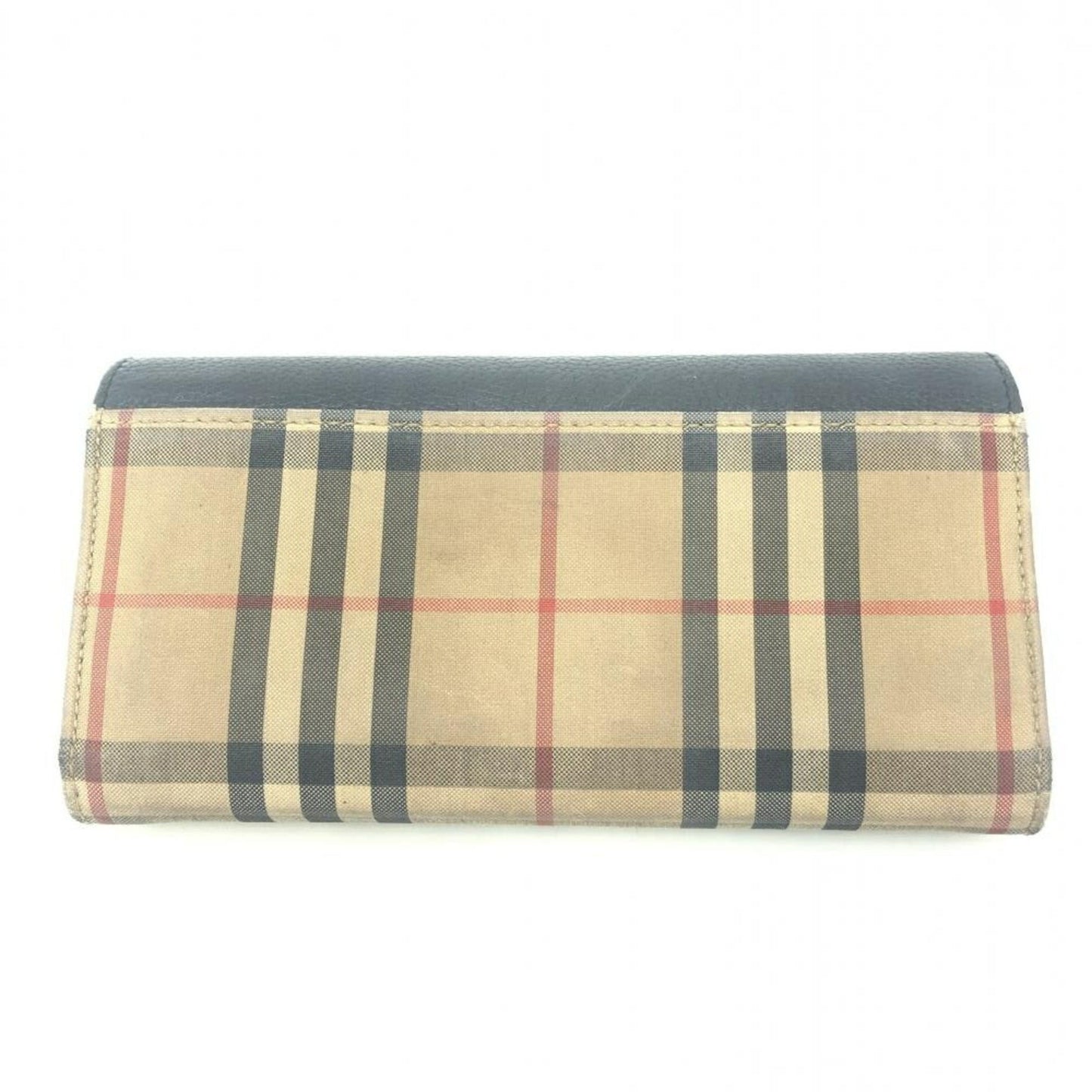 Burberry Navy Leather Long Wallet (Bi-Fold) ()
