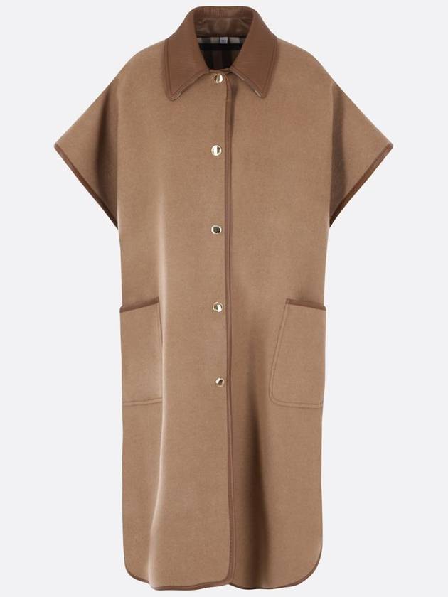 Burberry Check Reversible Wool Cape Archive Beige