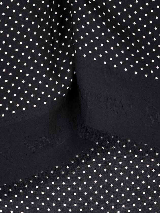 Saint Laurent Muffler Scarf 7825353YP551078 P24 BLACK IVORY
