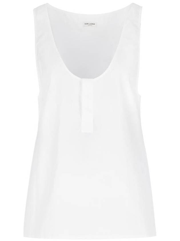 Saint Laurent Semi See-through Henry Tank Top 790074Y227W
