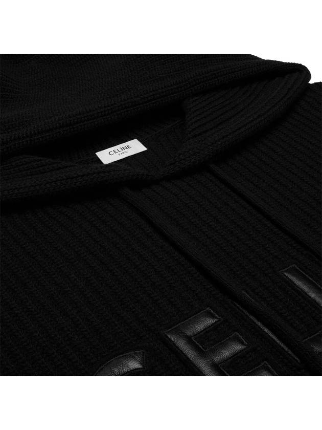 CELINE Logo Monochromic Wool Hoodie Black