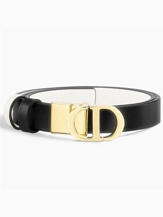 30 Montaigne Reversible Smooth Calfskin Belt Ivory Black Dior