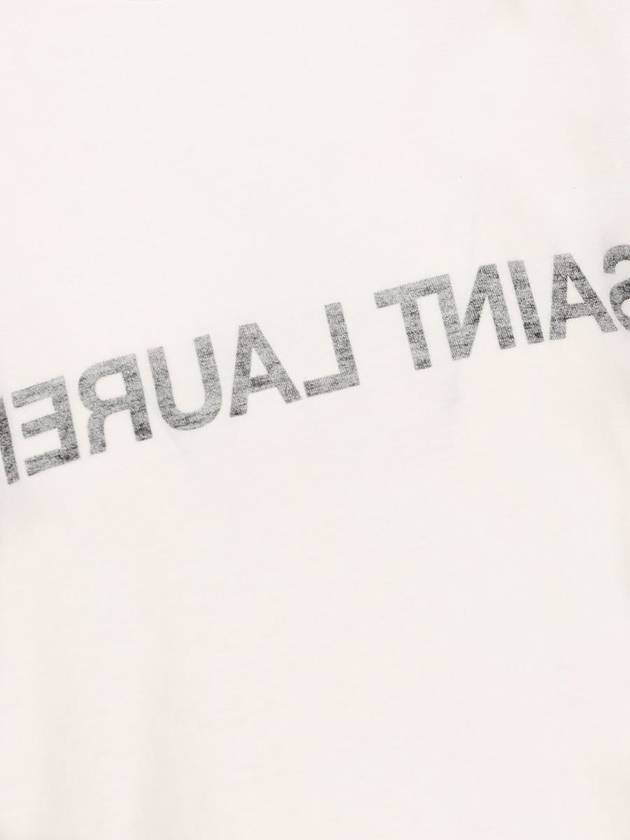 Saint Laurent Reverse Short Sleeve T-Shirt Nature Et Noir