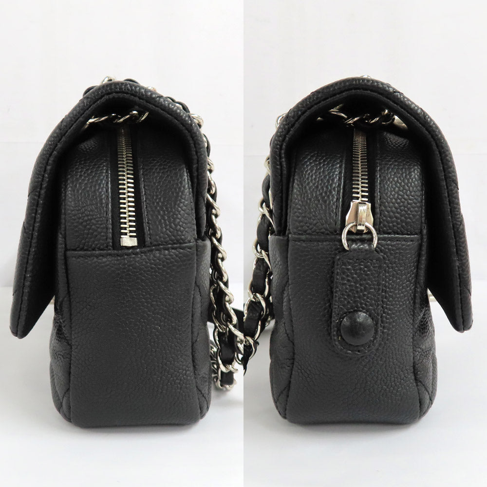 CHANEL A67741 Chanel Matrasse Chain Shoulder Bag St Caviar S Black Silver G 20th Coco Leather
