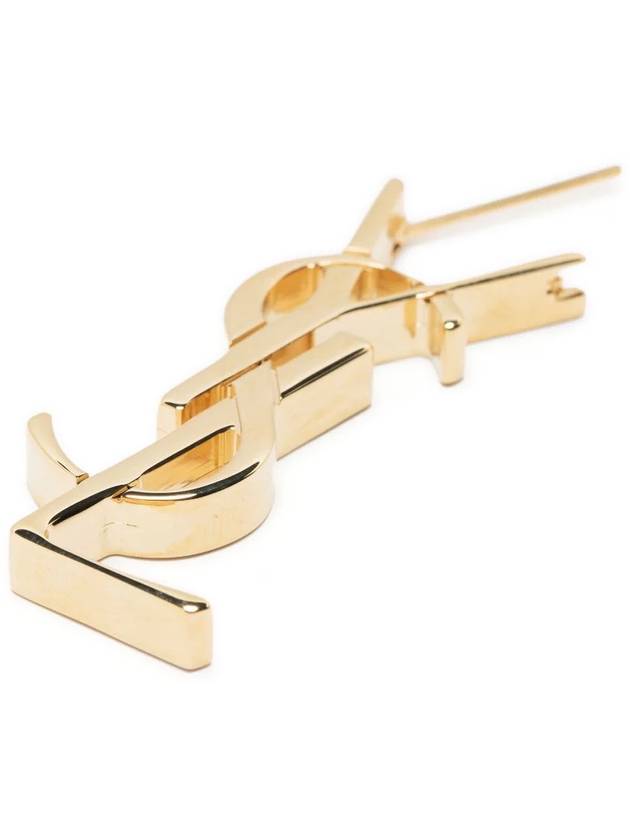 Saint Laurent YSL Cassandre Single Metal Earrings Gold