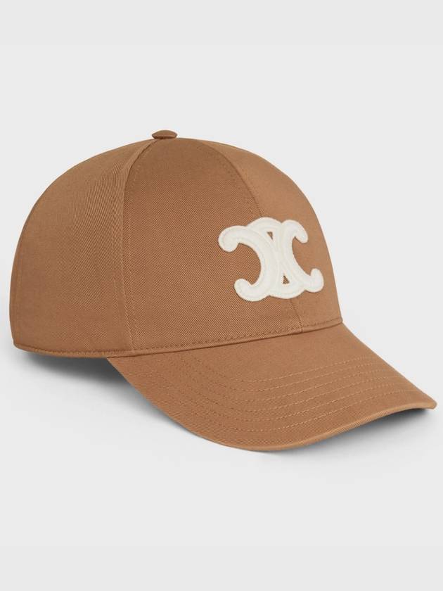 CELINE Triomphe Cotton Ball Cap Toffee