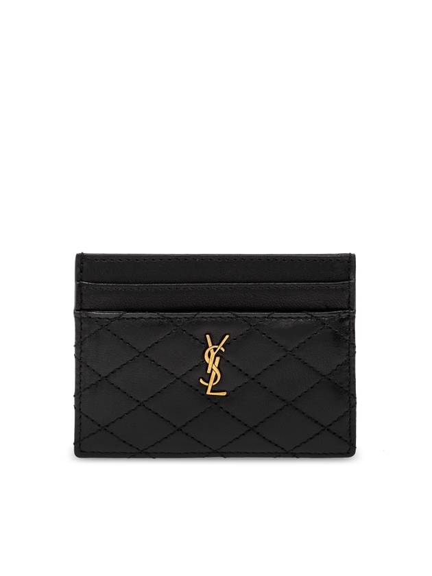 Saint Laurent Gabi Quilted Lambskin Card Wallet Black
