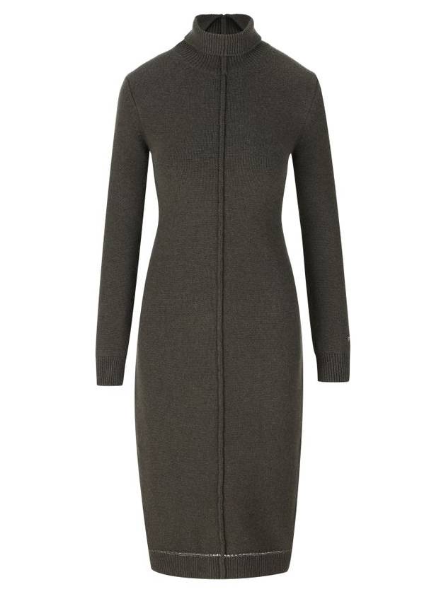 Fendi Cashmere Midi Dress Dark Green
