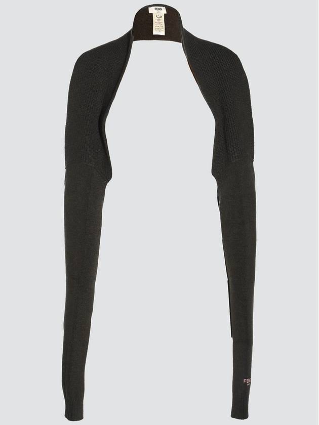 Fendi High Neck Cashmere Wool Knit Top Dark Green