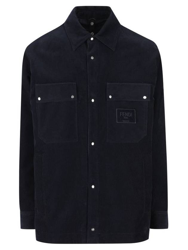 Fendi Corduroy Blouson Jacket Navy Blue