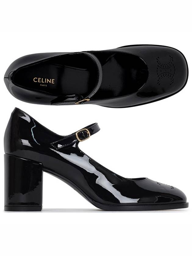 CELINE Lily Perforated Triomphe Babies Pumps Black