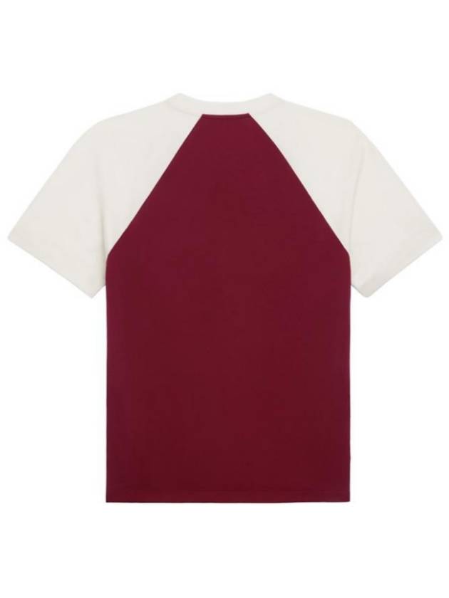 CELINE Flocking Loose Short Sleeve T-Shirt White Vintage Burgundy