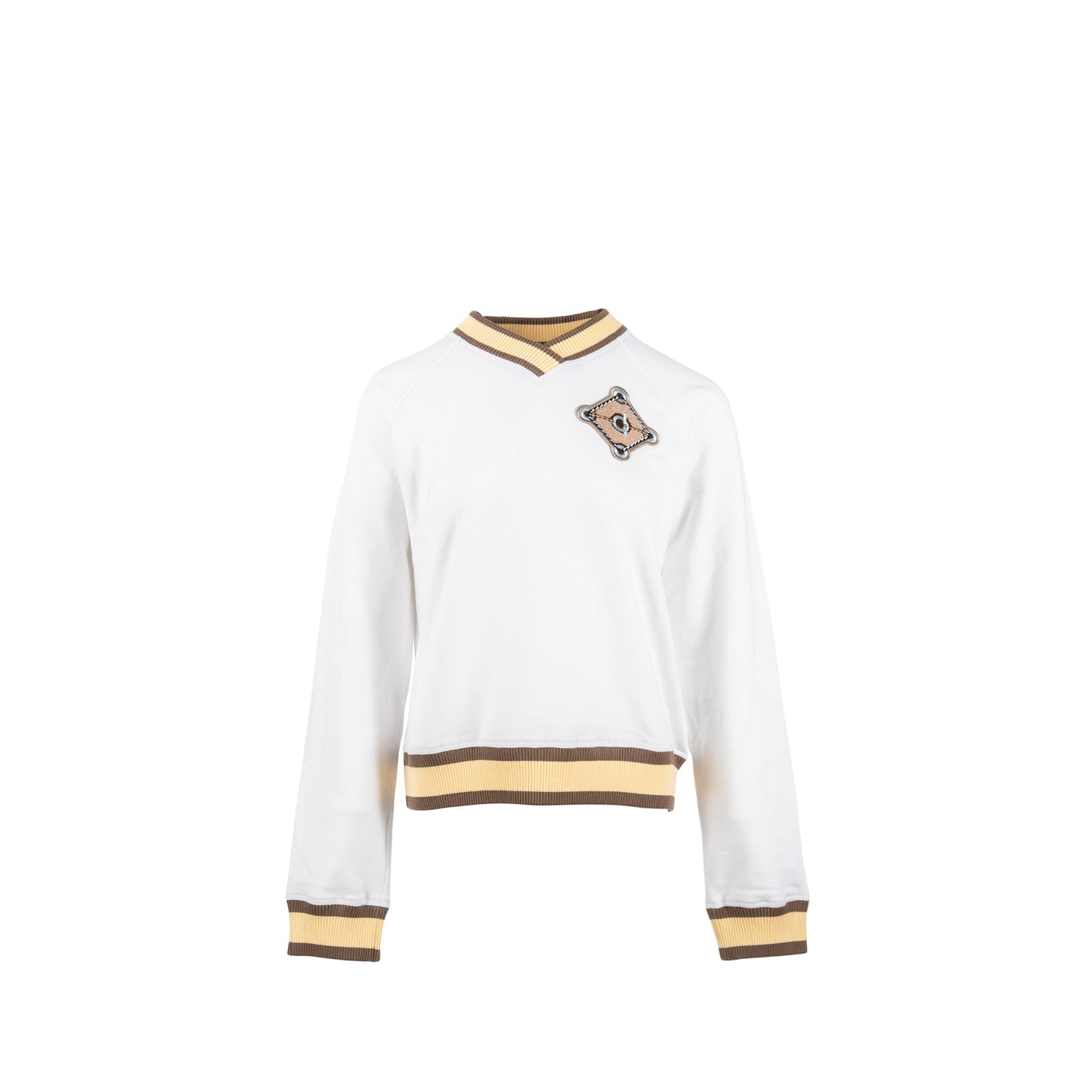 HERMES Size 40 Embroidered Sweatshirt Cotton White/Multicolour