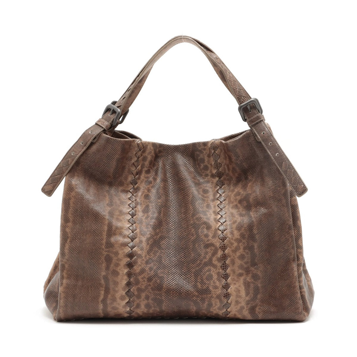 Bottega Veneta Intercept Recharge Tote Bag Brown Mirrored