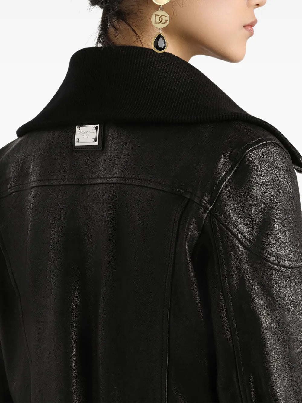 Dolce & Gabbana Women Leather Bomber Jacket