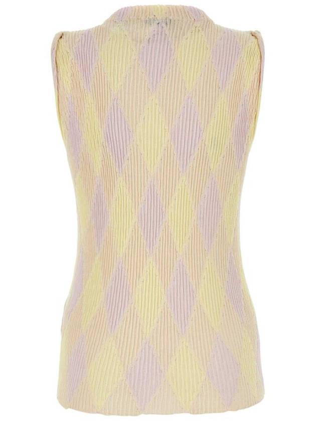 Burberry crew neck argyle intarsia knit top