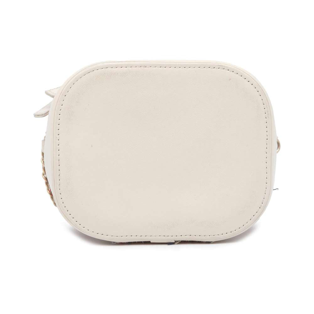 CHANEL 2way vanity bag White/Red AS0323 Tweed Leather