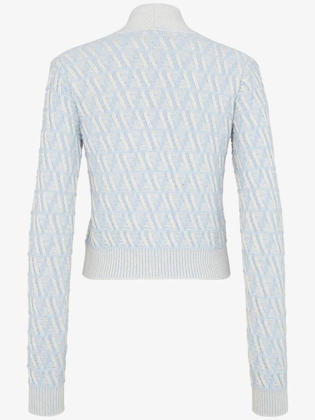 Fendi FF Cashmere Wool Cardigan Light Blue