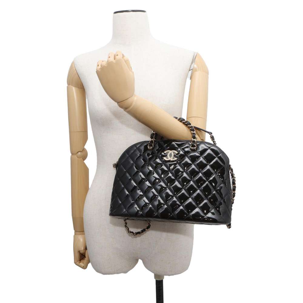 CHANEL 2wayChainHandbag Black AS3969 Patent Leather