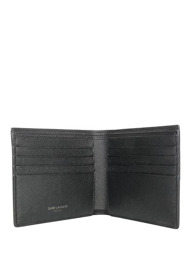 Saint Laurent Cassandre Leather Half Wallet Black