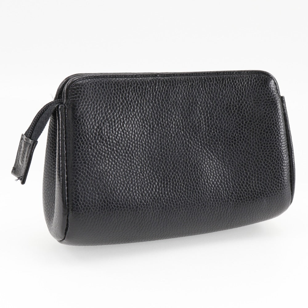 Chanel A01436 Caviar S French Black Cosmetic Pouch