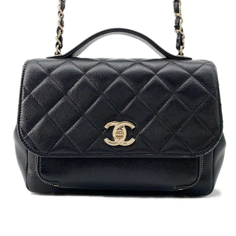 CHANEL Affinity 2WAY Shoulder Bag Black A93749 Caviar Leather