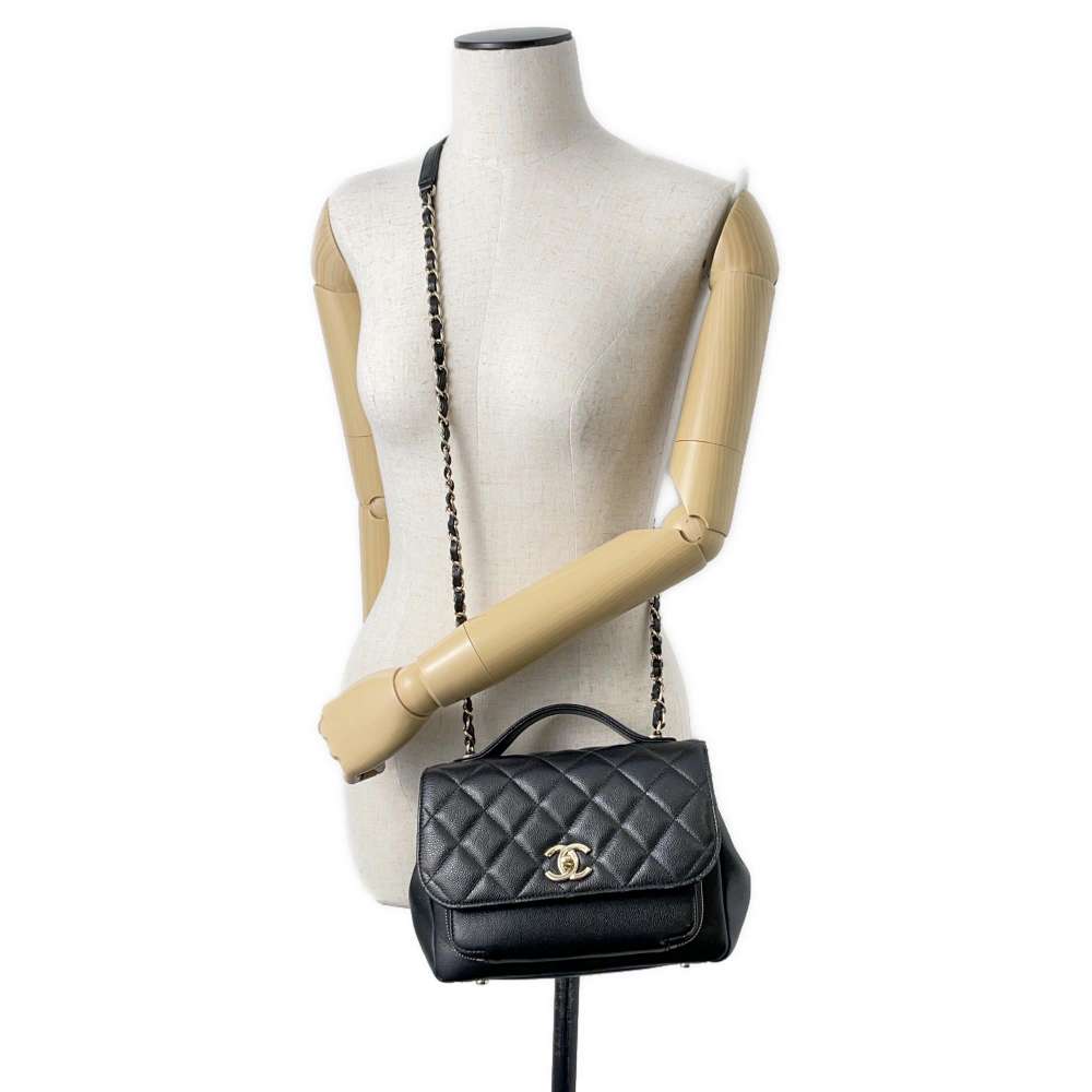 CHANEL Affinity 2WAY Shoulder Bag Black A93749 Caviar Leather
