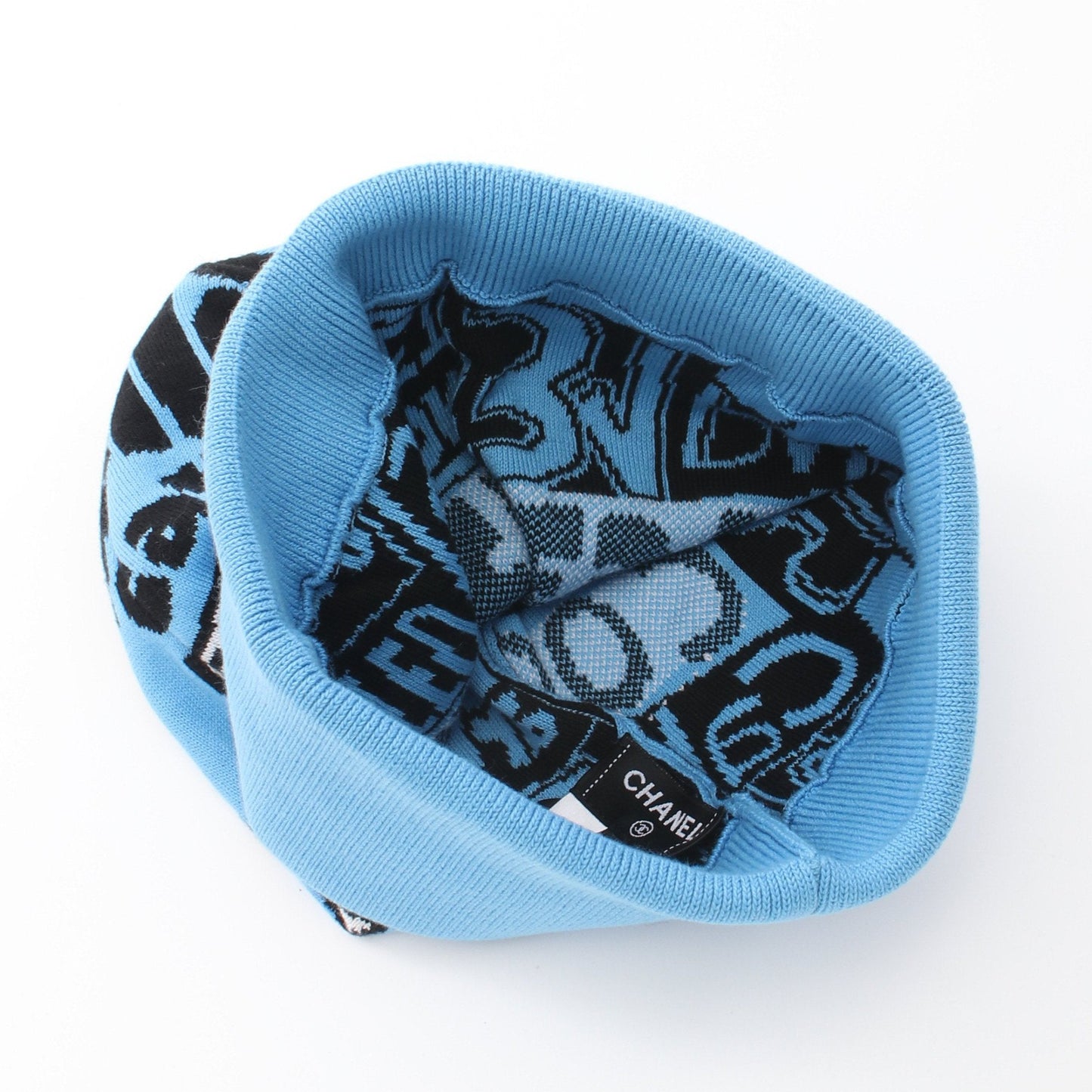 Chanel Beanie Cotton Light blue Multicolor