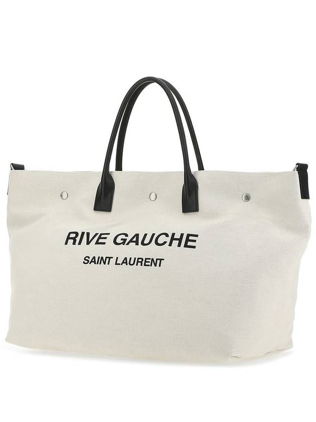 Saint Laurent Rive Gauche Logo Tote Bag Ivory