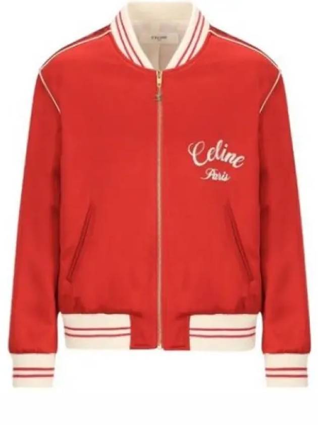 CELINE Paris Teddy Satin Jacket Red