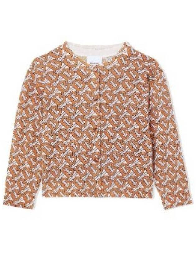 Burberry Burberry Girls Bright Orange Katrina Monogram Print Wool Cardigan, Size 4Y