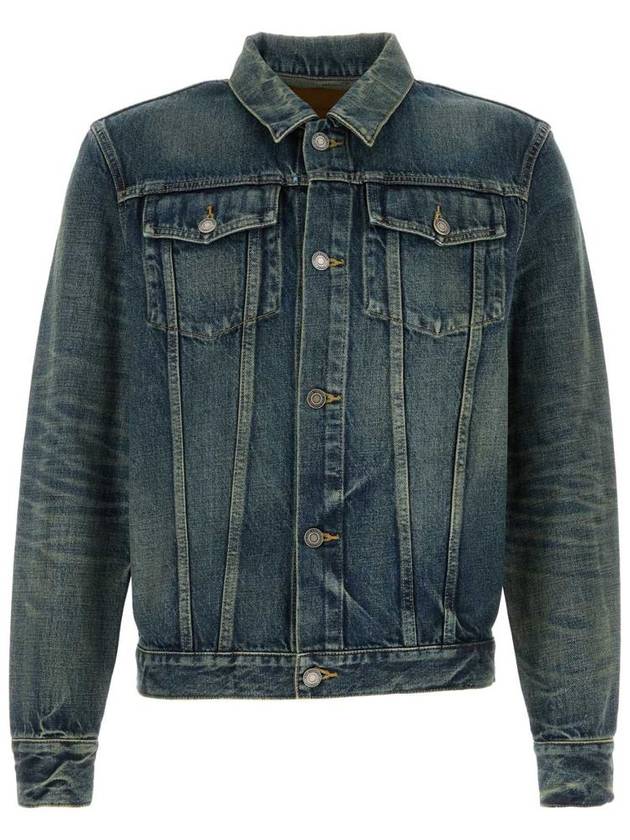 Saint Laurent Pocket Denim Jacket Blue