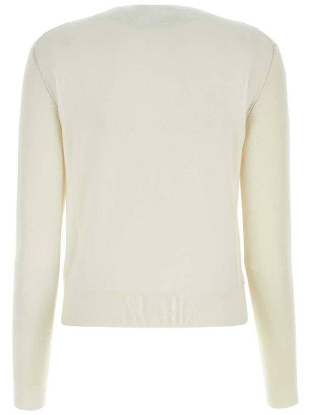 Fendi Logo Cashmere Blend Knit Top White