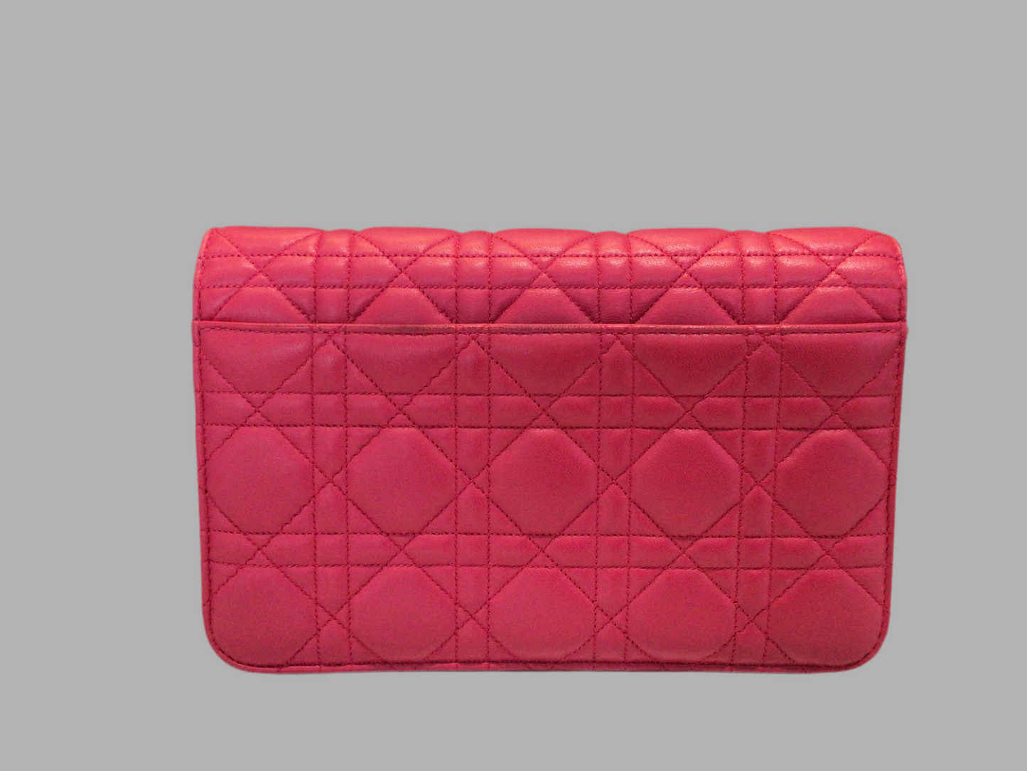 Christian Dior Fuchsia Cannage Quilted Lambskin Leather Miss Dior Pouch Bag