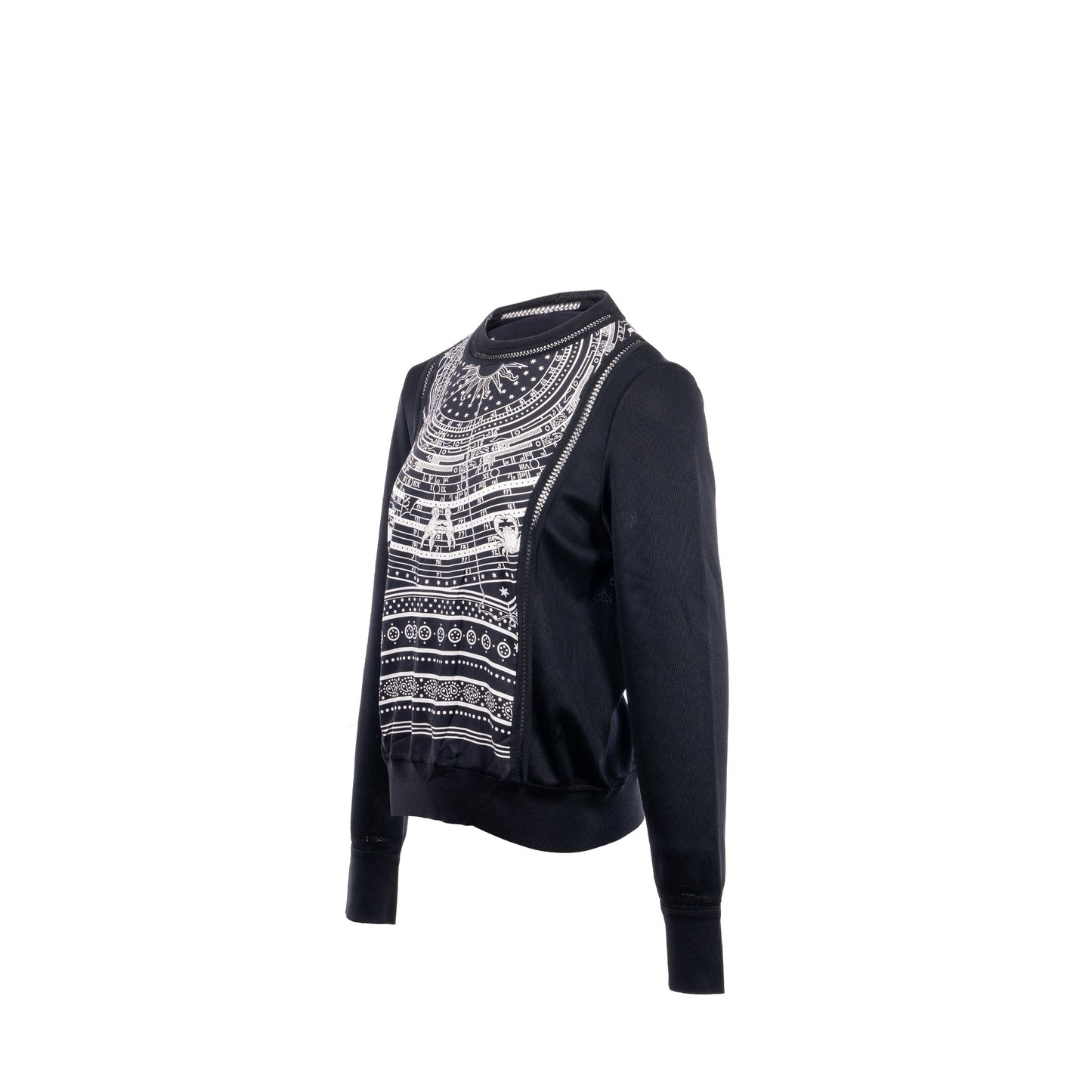 Hermes size 42 Astrologie Bandana Long Sleeve sweatshirt silk black/multicolour