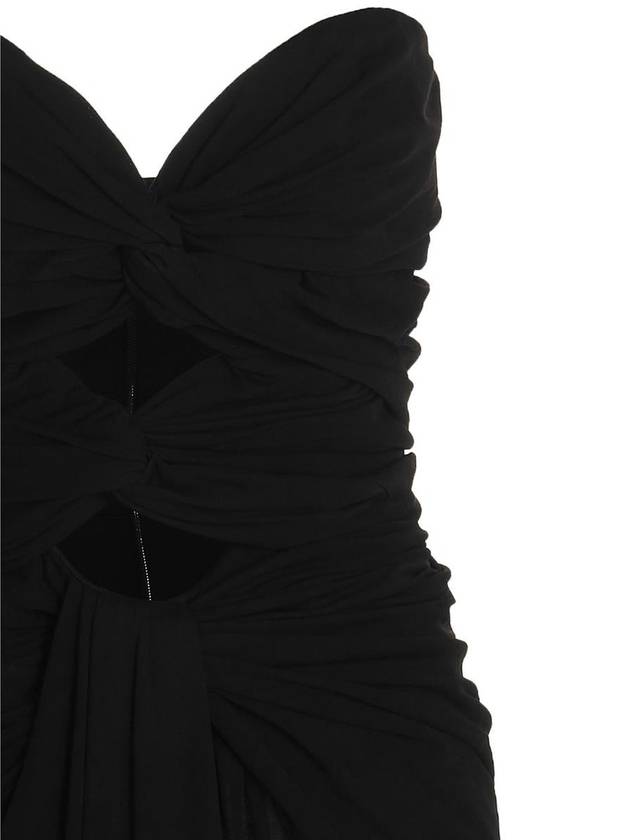 Saint Laurent cut-out crepe jersey midi dress