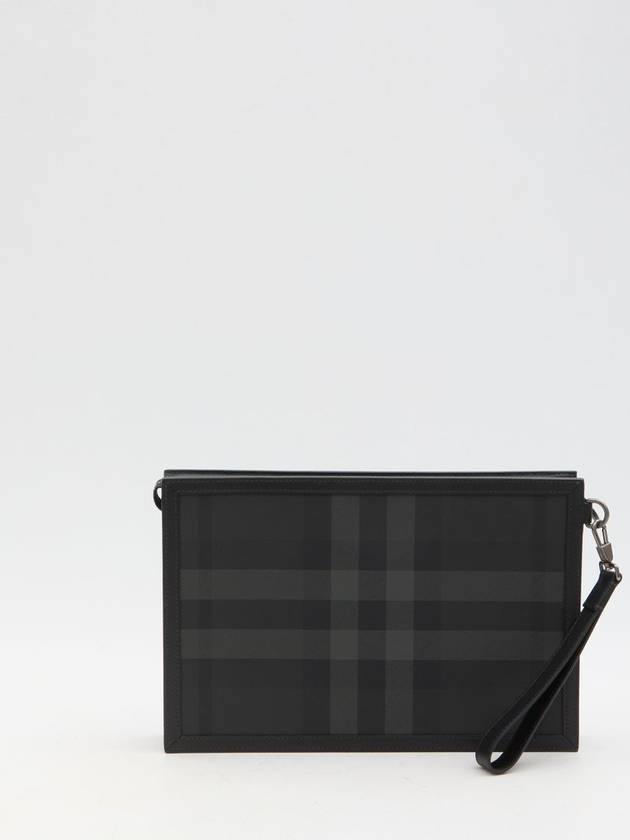 Burberry Check Small Logo Clutch Bag Black