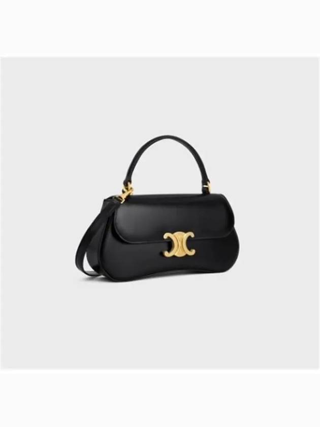 CELINE Teen Lola Triomphe Shiny Calfskin Tote Bag Black