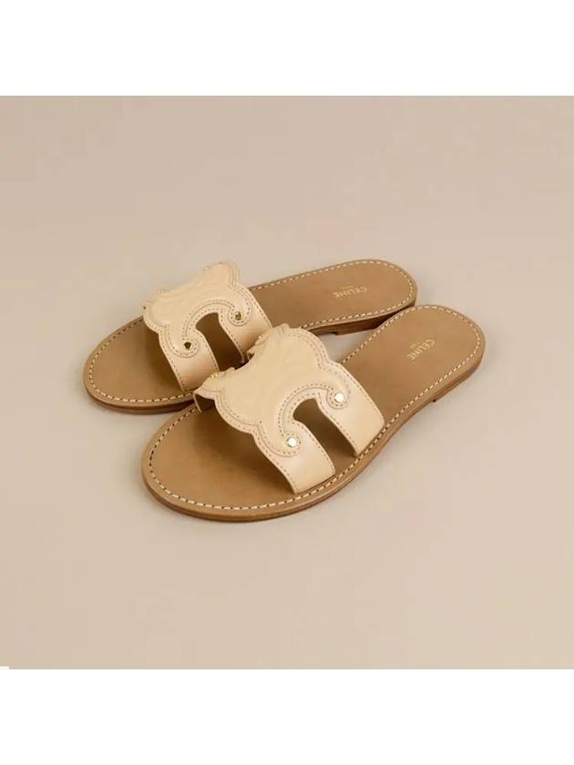 CELINE Triomphe Calfskin Mule Nude